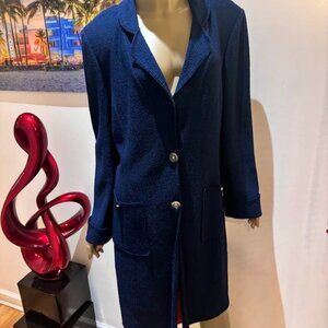 Sapphire St John coat 14 Large like new Milano knit wool designer elegant